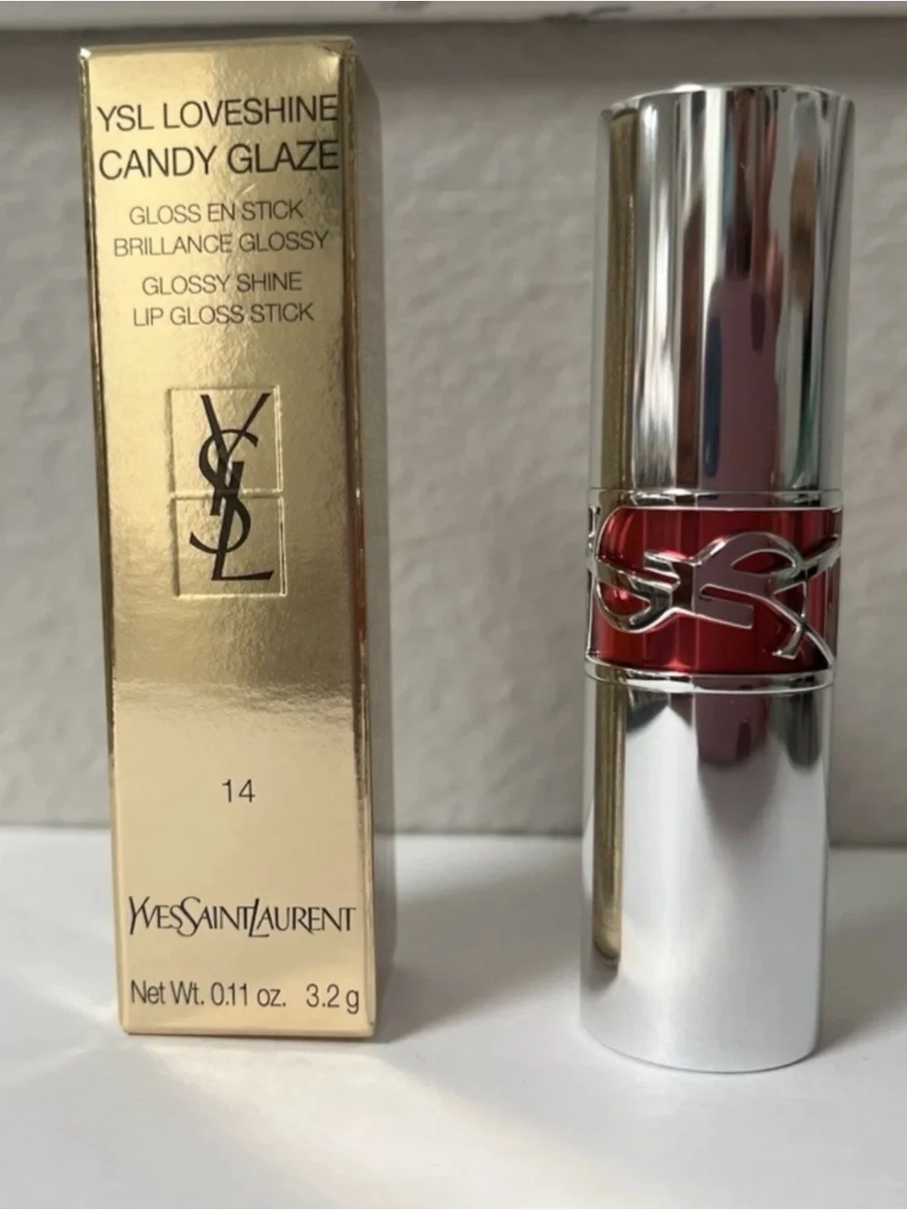 YSL Candy Glaze Lip Gloss Stick 14 SCENIC BROWN NEW IN BOX